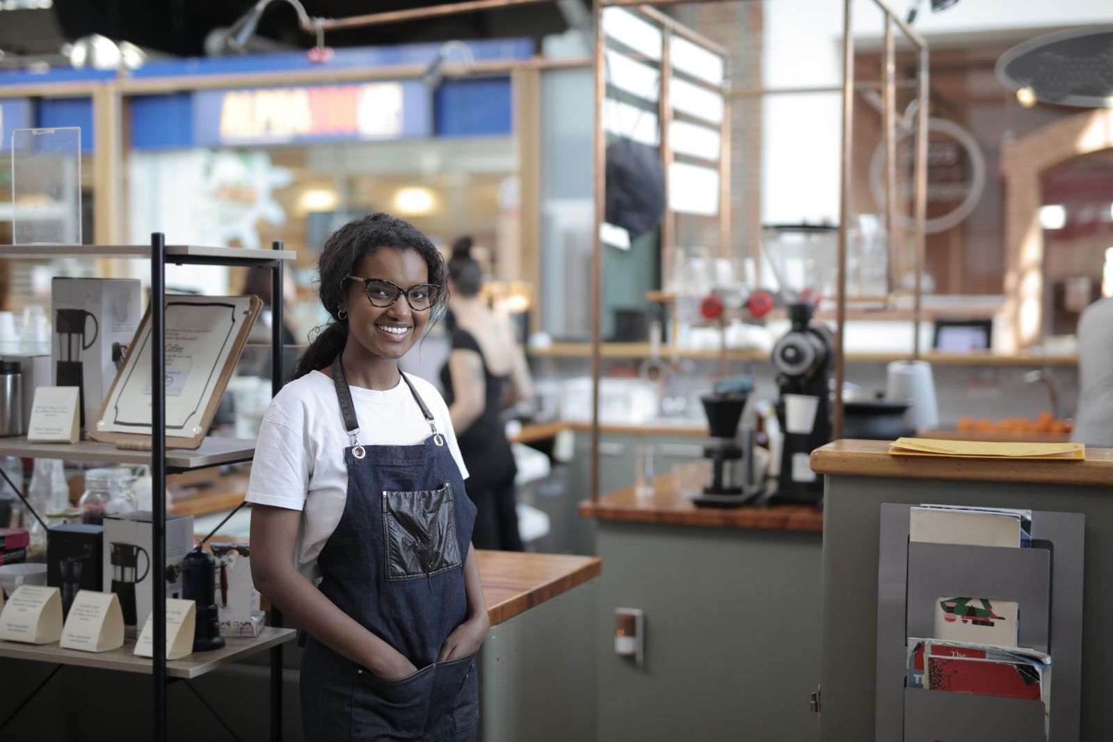 An African businesswoman in her modern shop